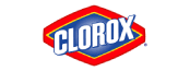 A red and blue logo for clorox.