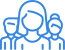 A blue pixel art picture of a person