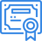 A blue and green pixel art picture of a certificate