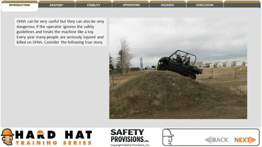 side by side all terrain vehicles course